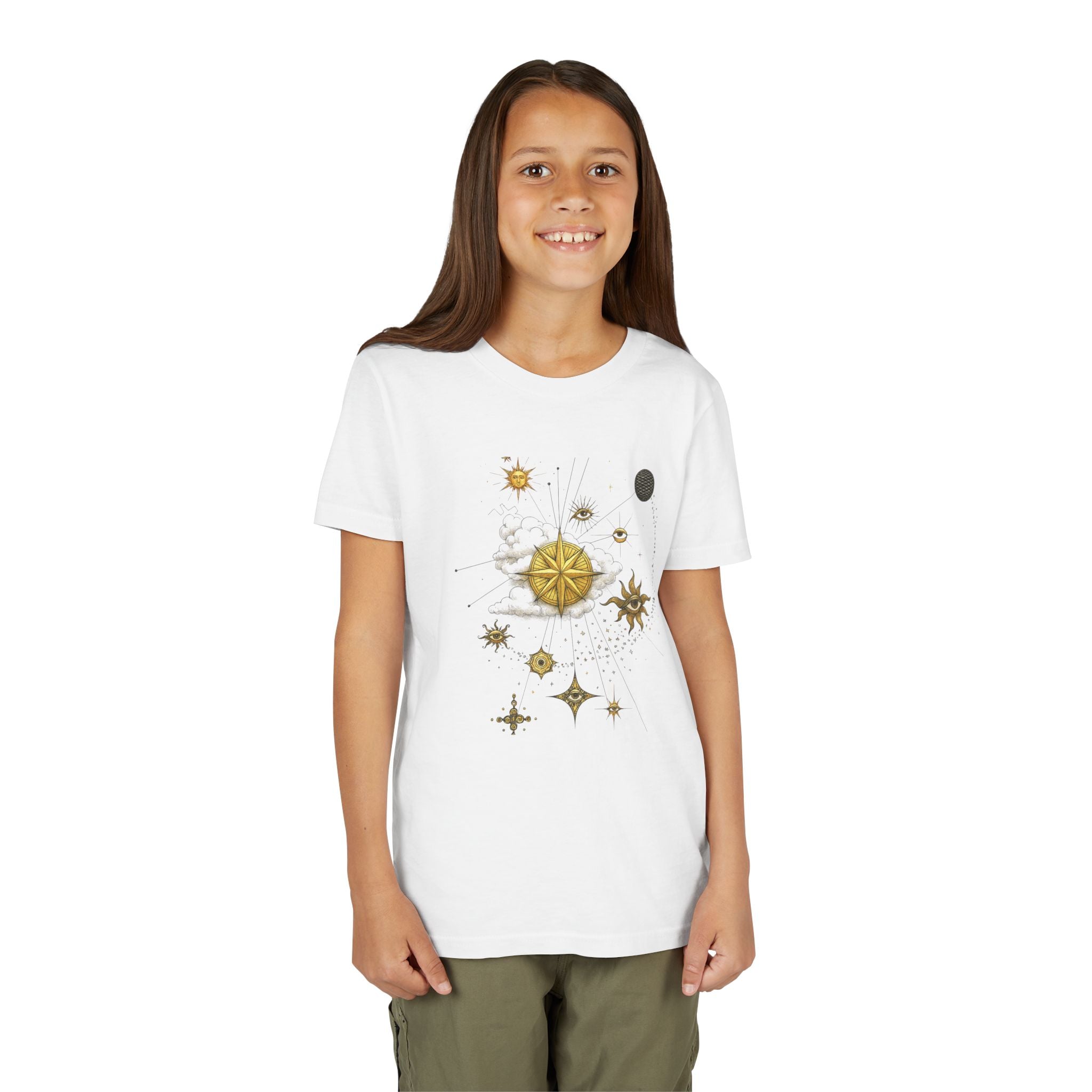 Celestial Compass Youth Tee - Astrology Inspired Short Sleeve Shirt