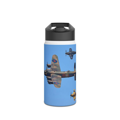 Battle of Britain Flight Stainless Steel Water Bottle, Jet Design, Gift for Pilot, Travel Hydration, Airforce Lover, Outdoor Adventures