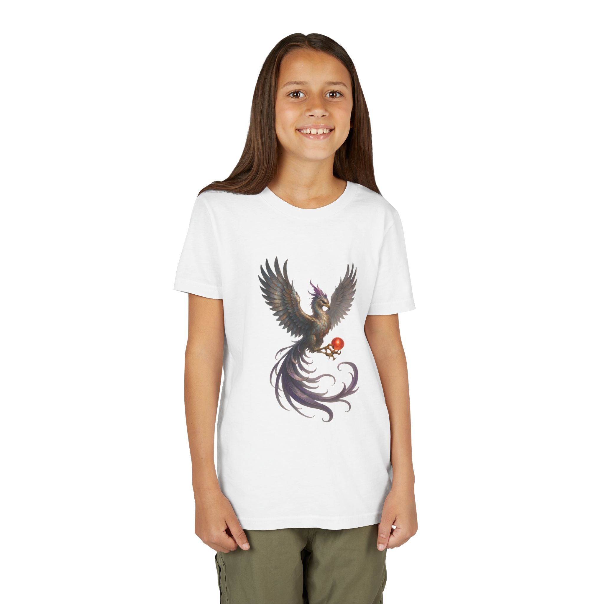 Mystical Phoenix Youth Tee, Magical T-Shirt for Kids, Fantasy Shirt, Perfect Birthday Gift, Summer Outfit, Kids Apparel