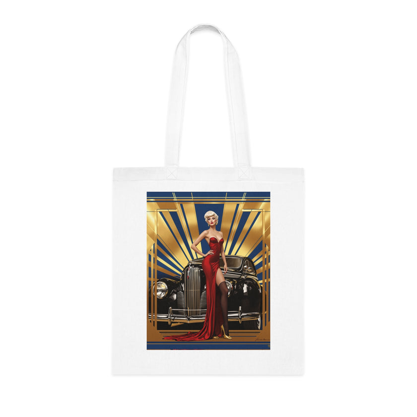 Vintage Glamour Cotton Tote Bag , Artistic Tote Bag