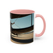 Vintage Aviation Accent Coffee Mug showcased on a dining table, ideal for family gatherings.