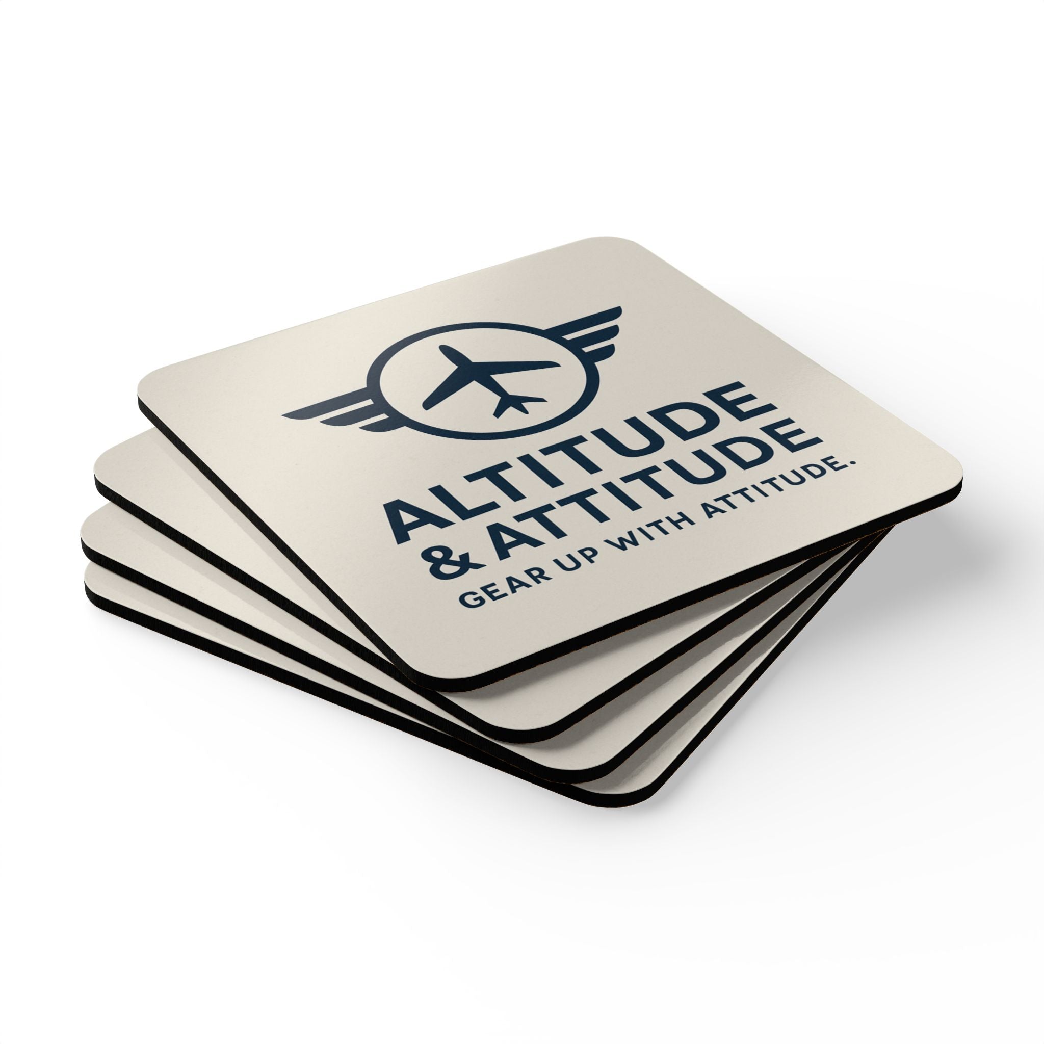 Altitude & Attitude Corkwood Coaster Set