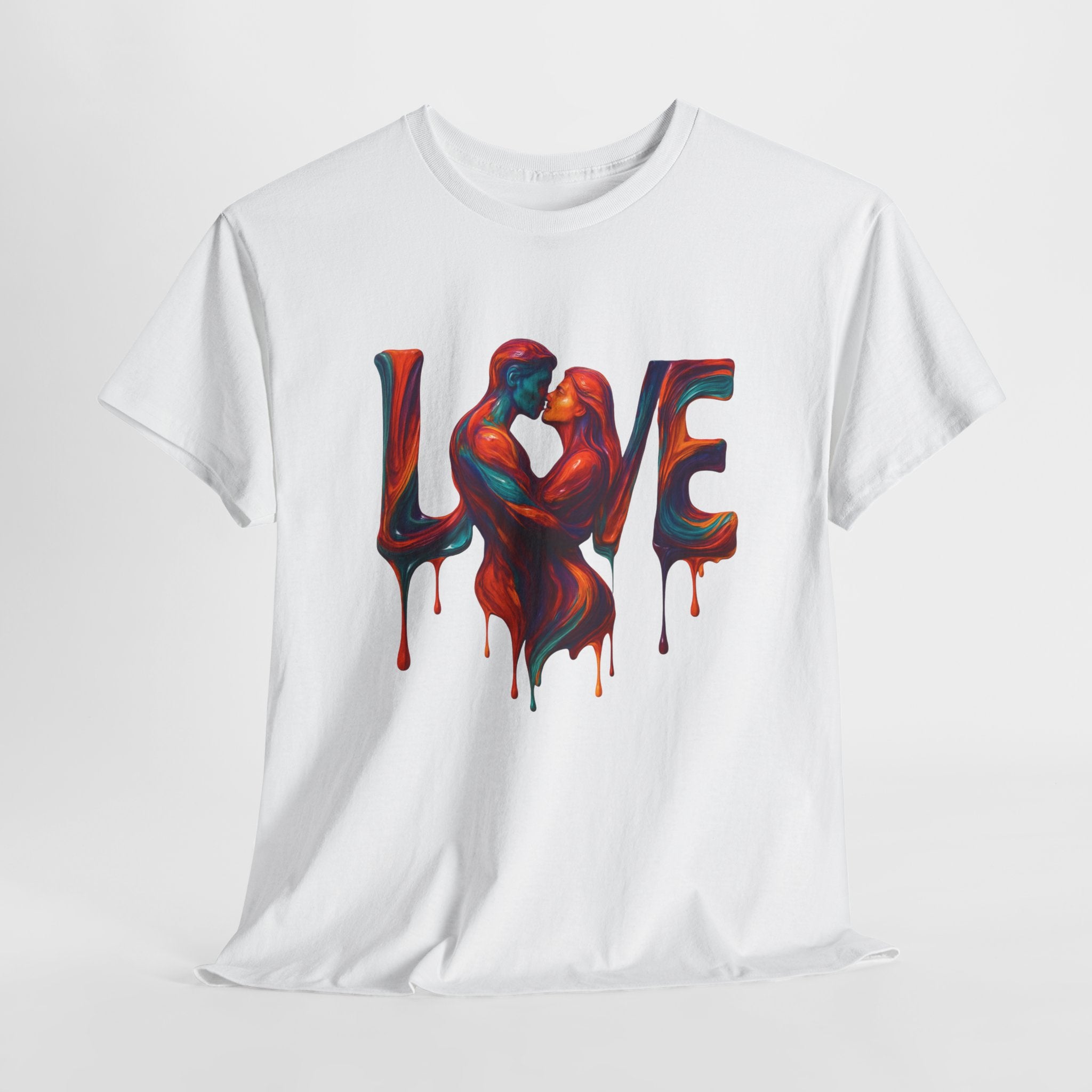 Love Heavy Cotton Tee For Him - Artful Expression for Couples, Gift for Anniversaries, Valentine's Day, Casual Wear, Art Lovers Tee
