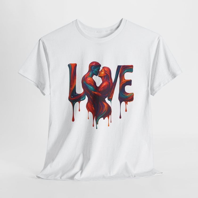 Love Heavy Cotton Tee For Him - Artful Expression for Couples, Gift for Anniversaries, Valentine's Day, Casual Wear, Art Lovers Tee