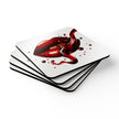 Bold Lip Design Cork Coaster Set - Perfect for Wine Lovers