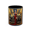 Glamorous Vintage Coffee Mug showcasing stylish design with vibrant colors and glossy finish.
