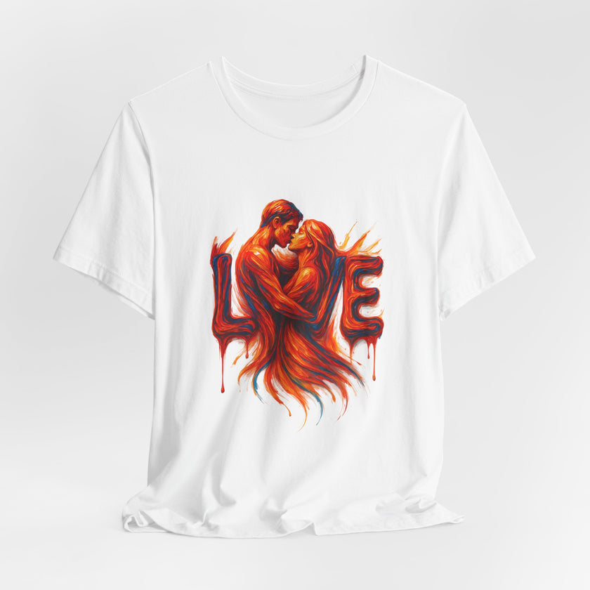 Love Embrace Unisex T-Shirt, Romantic Tee, Gift for Couples, Valentine's Day Apparel, Cute Love Shirt, Sweetheart Gift