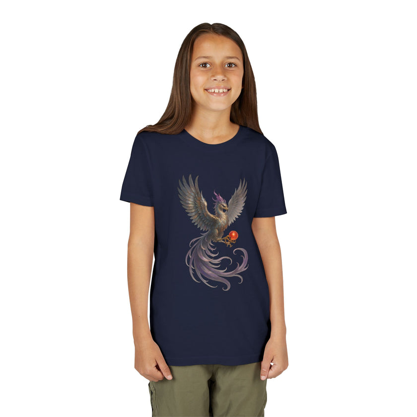 Youth Fantasy Phoenix Tee - Magical Short Sleeve Shirt for Kids
