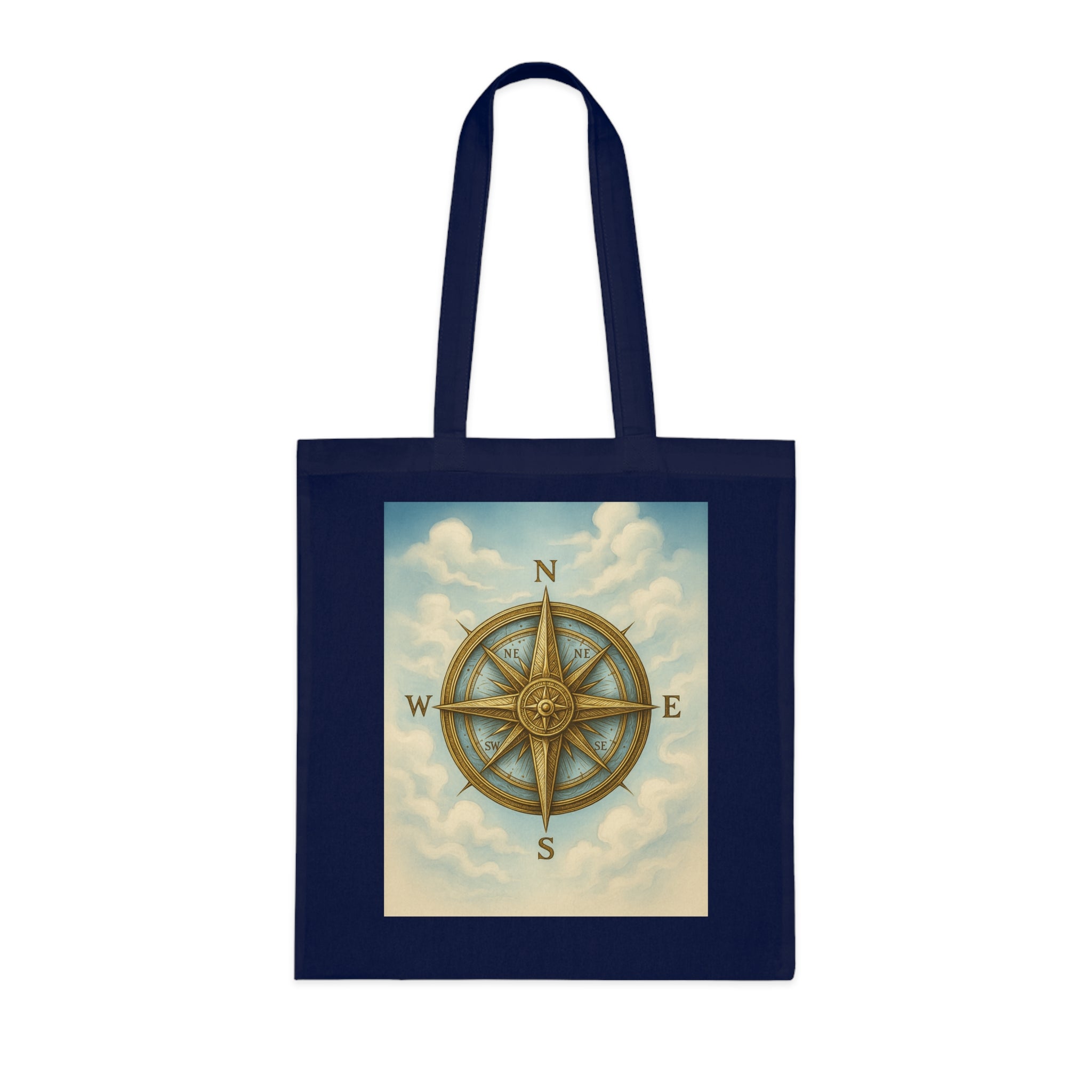 Vintage Compass Cotton Tote Bag