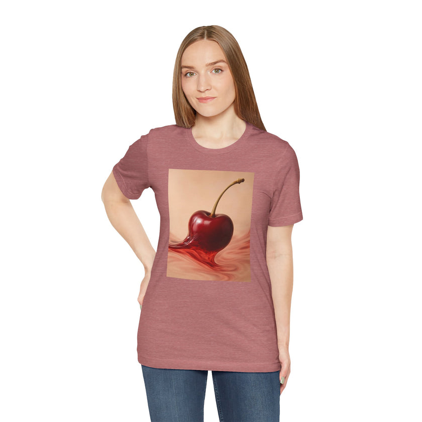 Cherry Splash Graphic Tee - Cute Summer Shirt, Unisex Casual Wear, Gift for Fruit Lovers, Trendy Soft T-Shirt, Fun Statement Top