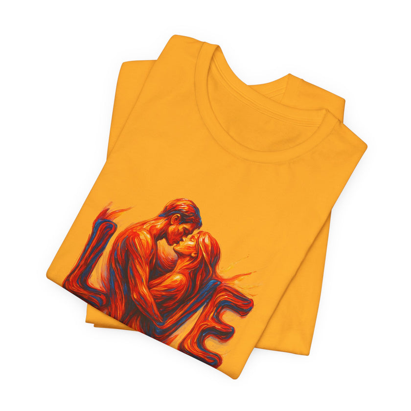 Love Embrace Unisex T-Shirt, Romantic Tee, Gift for Couples, Valentine's Day Apparel, Cute Love Shirt, Sweetheart Gift