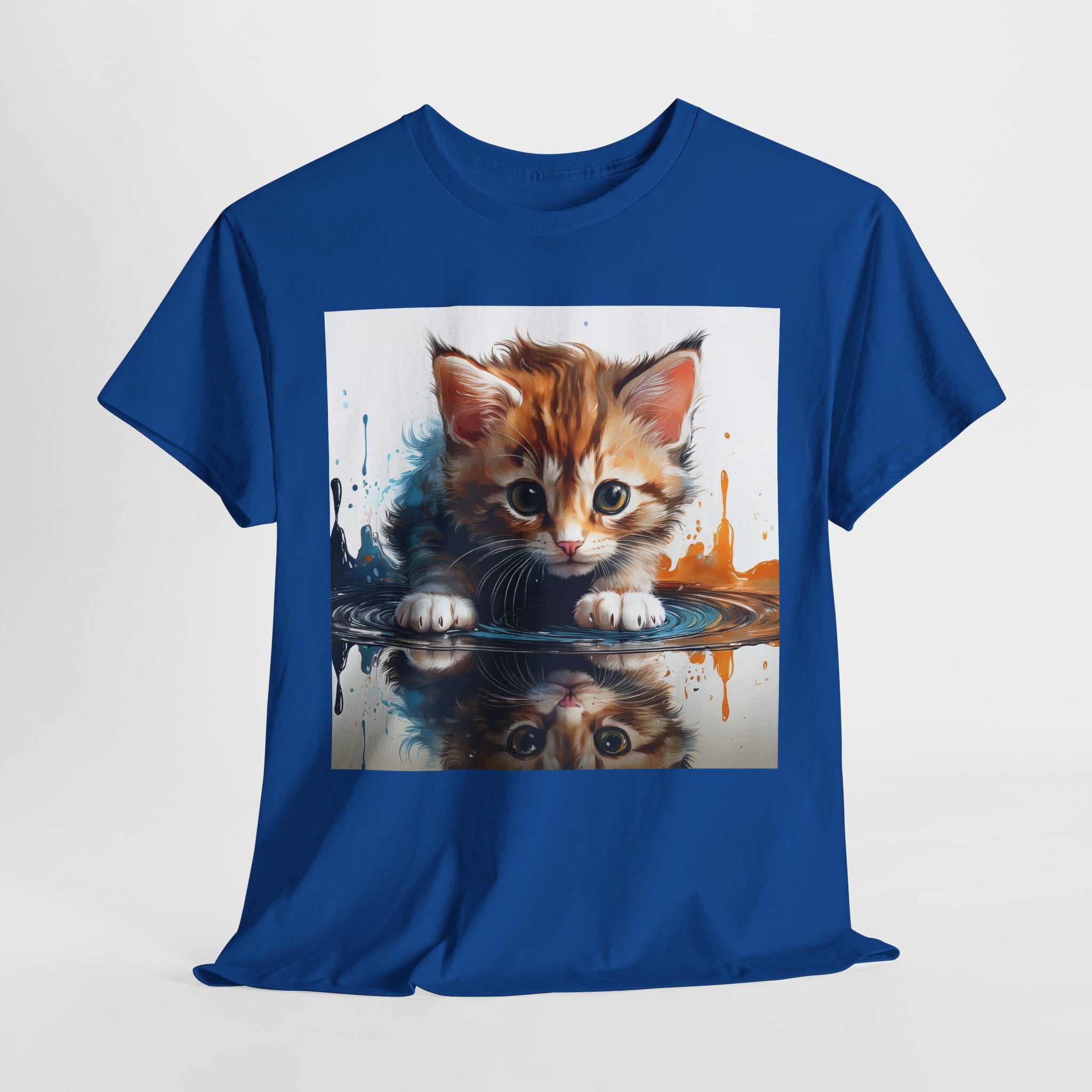 Cute Cat Unisex Heavy Cotton Tee, Cat Lover Gift, Animal Tee, Cozy Wear, Everyday Fashion, Fun Gift Idea