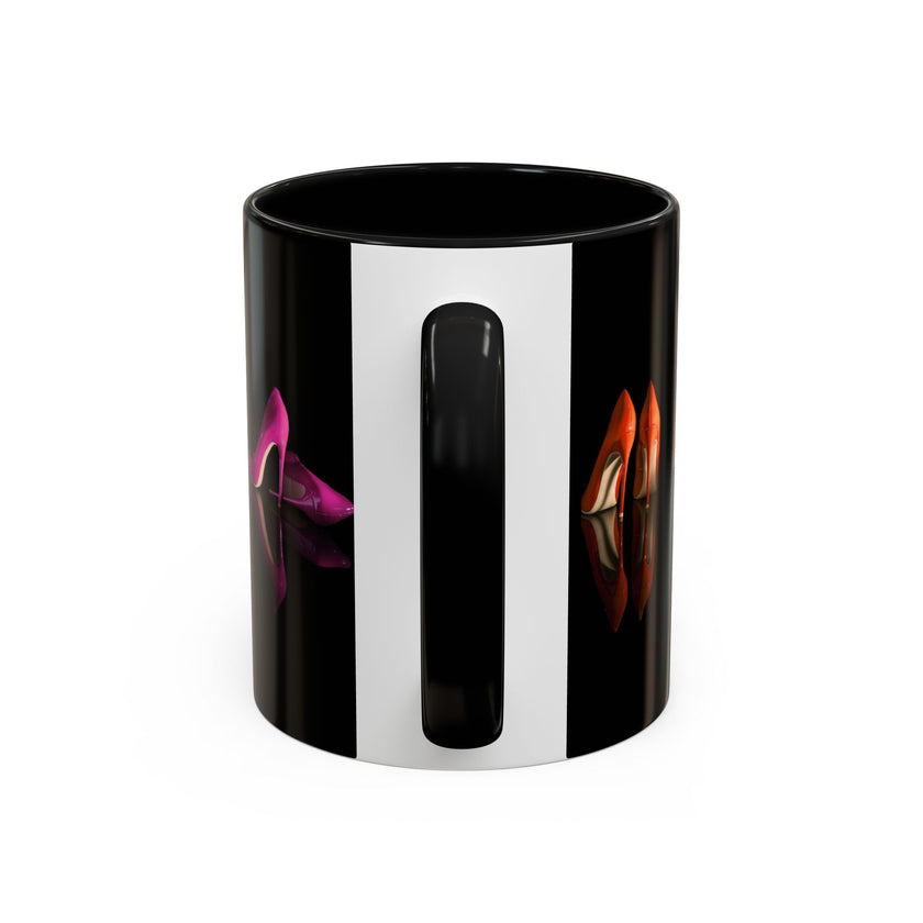 Microwave-safe coffee mug from the Elegant Silhouette Coffee Mug Collection, shown in use.