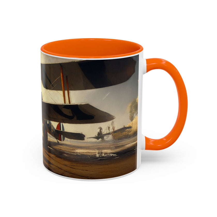 Vintage Aviator Accent Coffee Mug - 11oz, Vibrant Accent Coffee Mug