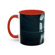 Elegant Cityscape Coffee Mug - 11oz in a relaxing patio scene with refreshments.