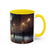 Elegant Red Dress Coffee Mug shown in lifestyle setting, perfect for expressing your artistic side.
