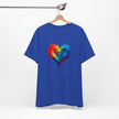 Rainbow Heart Ladies Shirt Jersey Short Sleeve Tee - Full view of the shirt's attractive design.