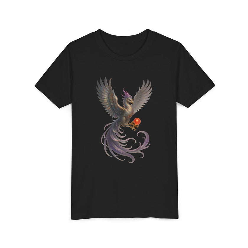 Youth Fantasy Phoenix Tee - Magical Short Sleeve Shirt for Kids