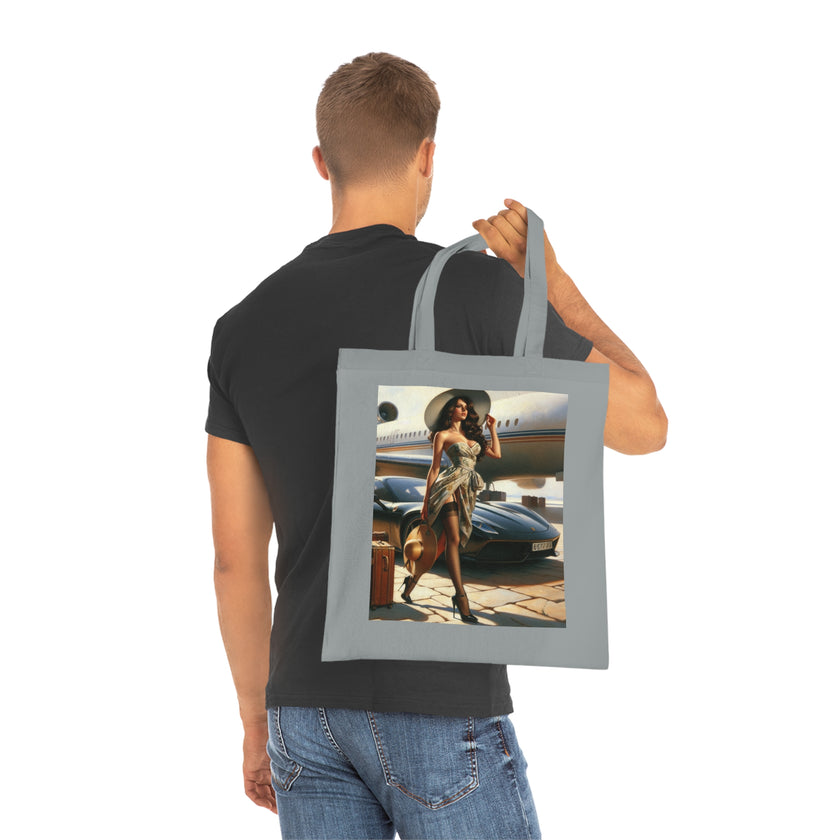 Chic Travel Cotton Tote Bag - Fashionable Design for Jetsetters