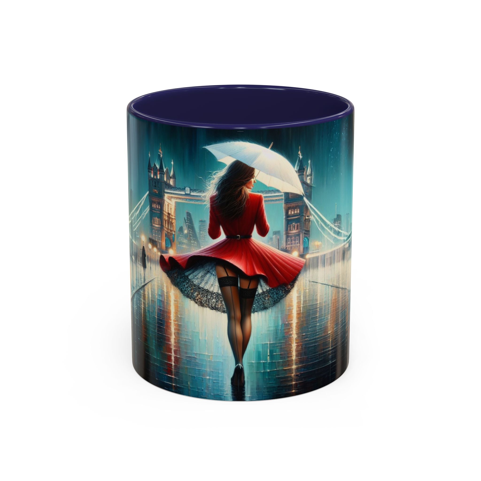 Close-up of the vibrant interior of the Glamorous Cityscape Coffee Mug, ideal for stylish coffee breaks.