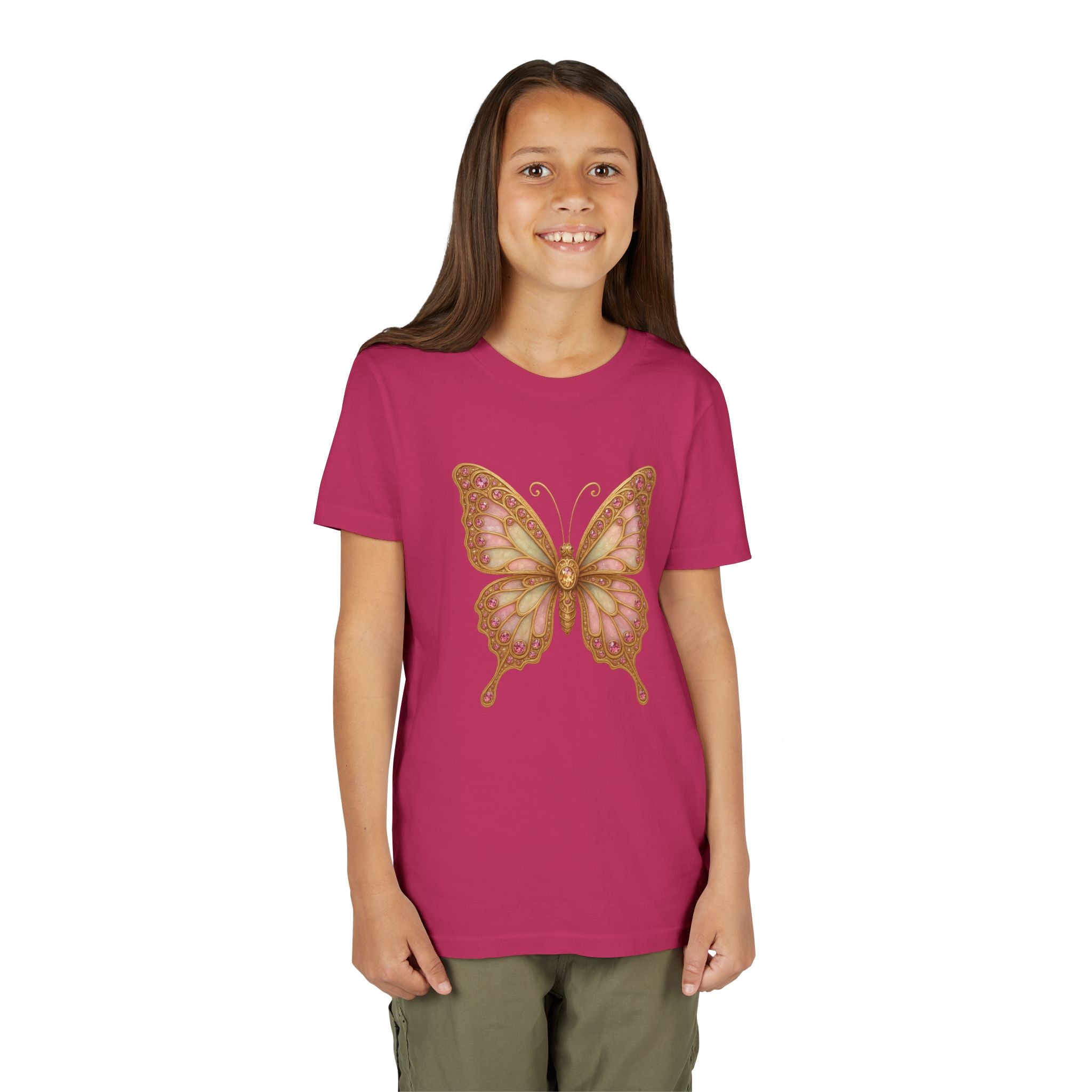 Butterfly Youth Tee, Kids T-Shirt, Summer Style, Birthday Gift, Nature Lover Shirt, Cute Graphic Tee