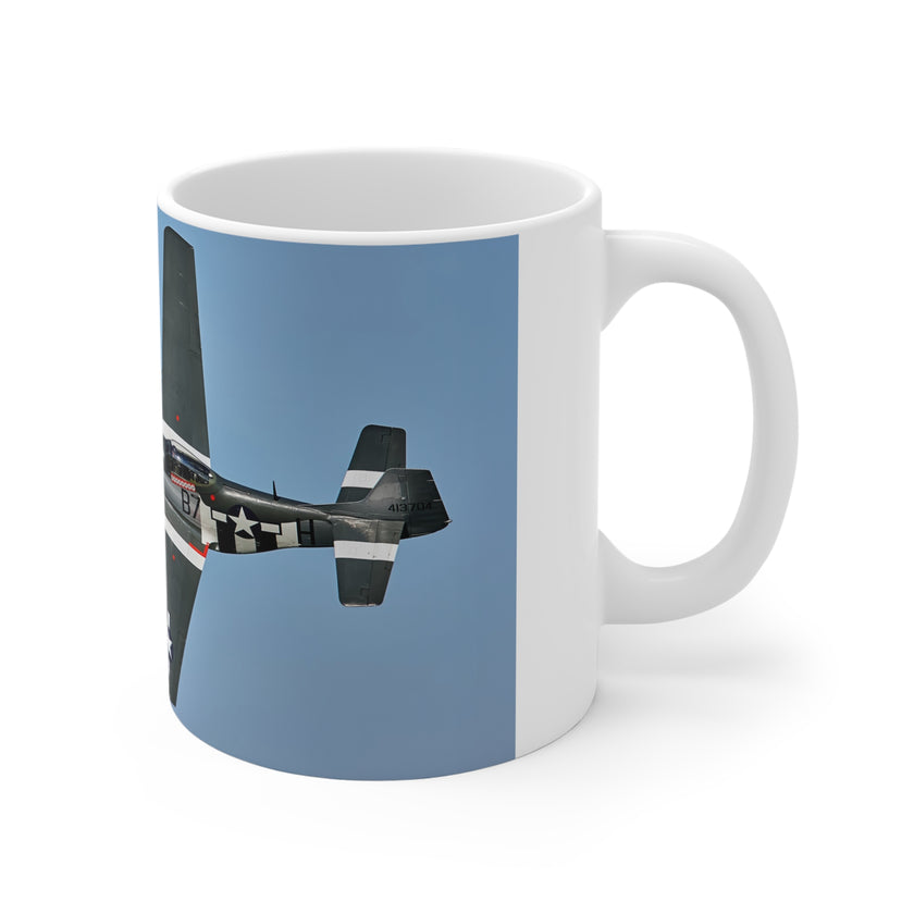 Mustang Airplane Mug, Aviation Enthusiast Gift, Pilot Coffee Cup, Retro Flight Decor, Unique Pilot Mug