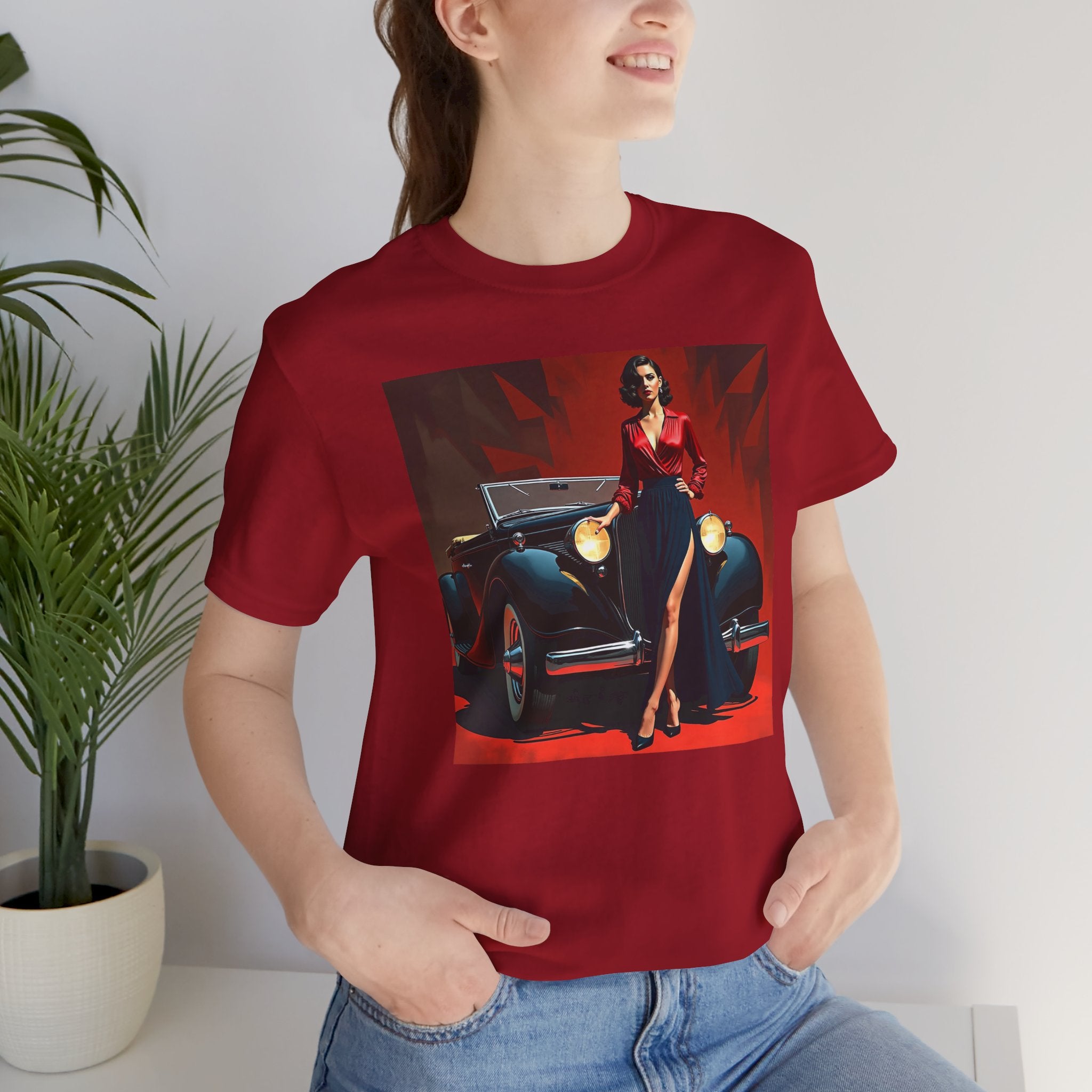 Retro Glamour Classic Tee, Vintage Car Shirt, Fashion Tee for Car Lovers, Unisex Graphic Shirt, Perfect Gift for Retro Enthusiasts