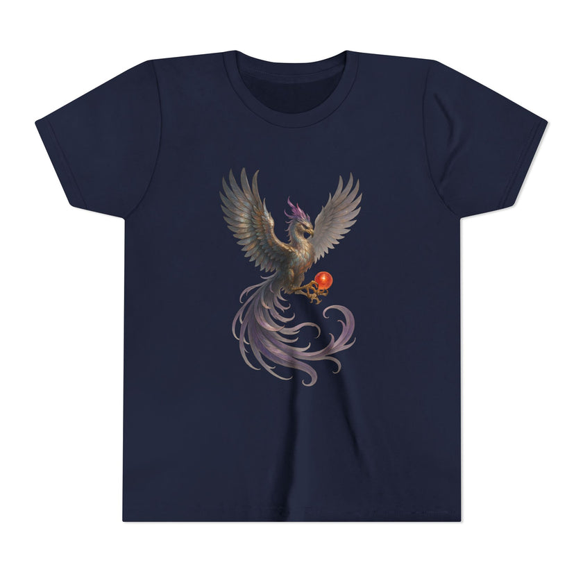 Youth Fantasy Phoenix Tee - Magical Short Sleeve Shirt for Kids