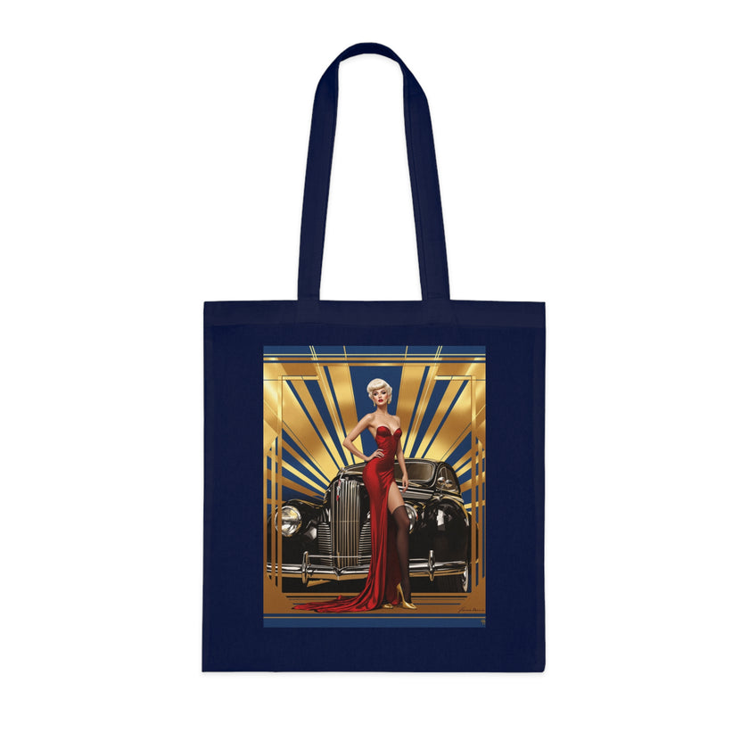 Vintage Glamour Cotton Tote Bag , Artistic Tote Bag