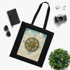 Vintage Compass Cotton Tote Bag