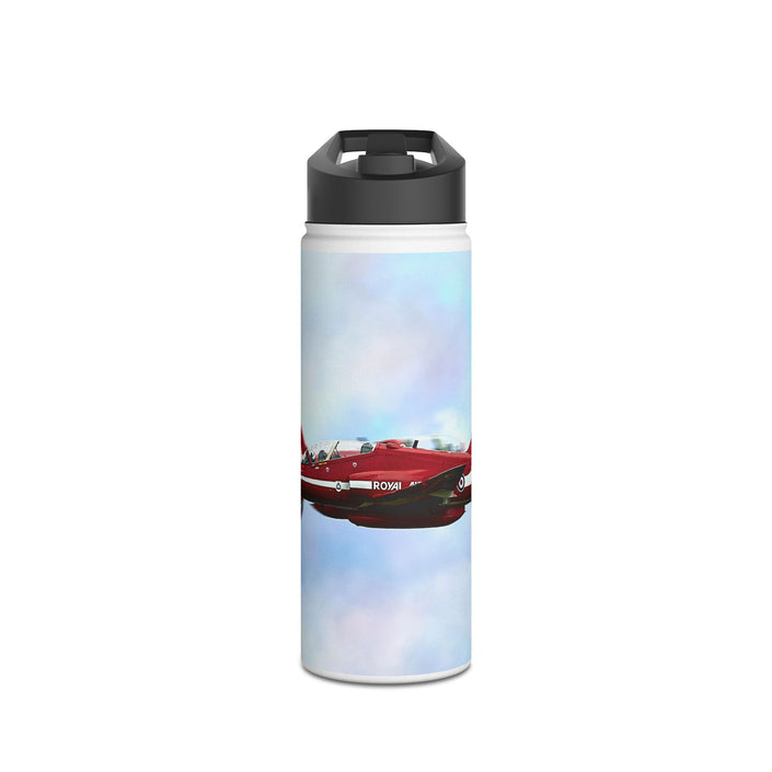 Red Arrows Cross Over Stainless Steel Water Bottle, Jet Design, Gift for Pilot, Travel Hydration, Airforce Lover, Outdoor Adventures, Red Arrows, RAF, British, Aviation,