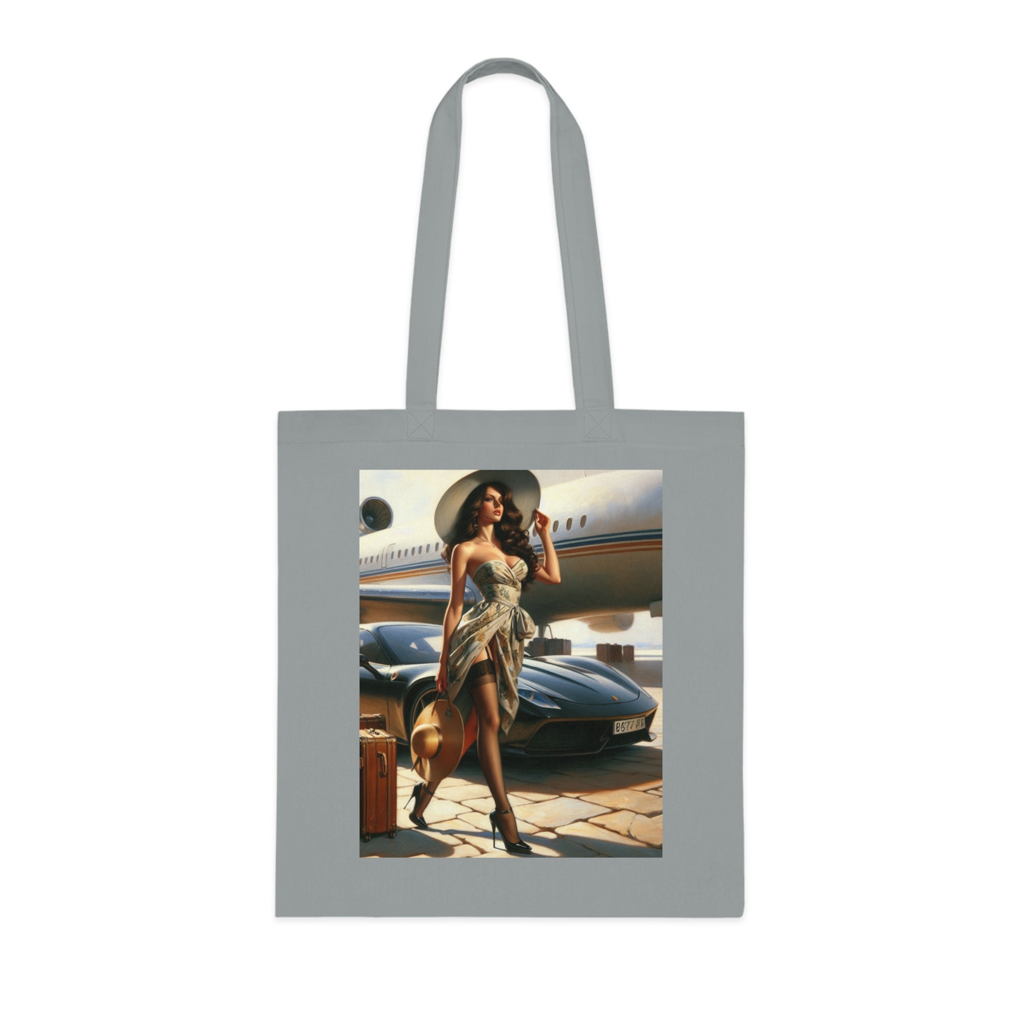 Chic Travel Cotton Tote Bag - Fashionable Design for Jetsetters