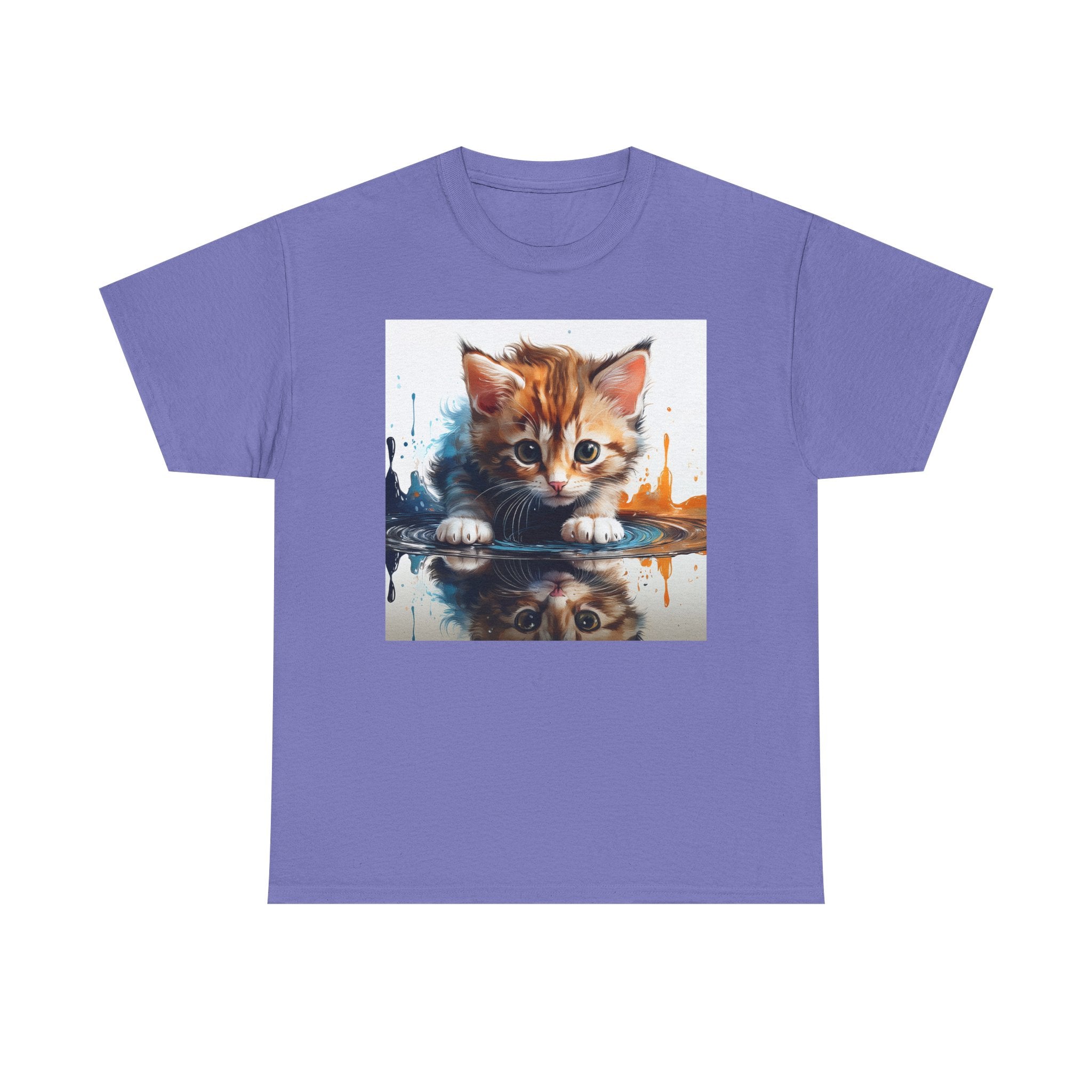 Cute Cat Unisex Heavy Cotton Tee, Cat Lover Gift, Animal Tee, Cozy Wear, Everyday Fashion, Fun Gift Idea