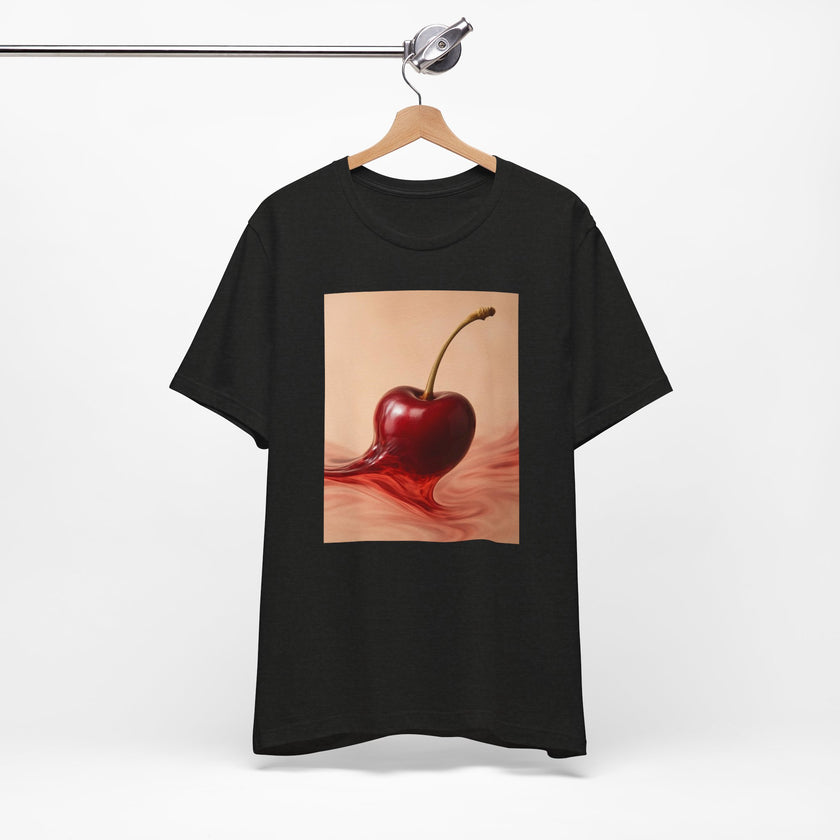 Cherry Splash Graphic Tee - Cute Summer Shirt, Unisex Casual Wear, Gift for Fruit Lovers, Trendy Soft T-Shirt, Fun Statement Top