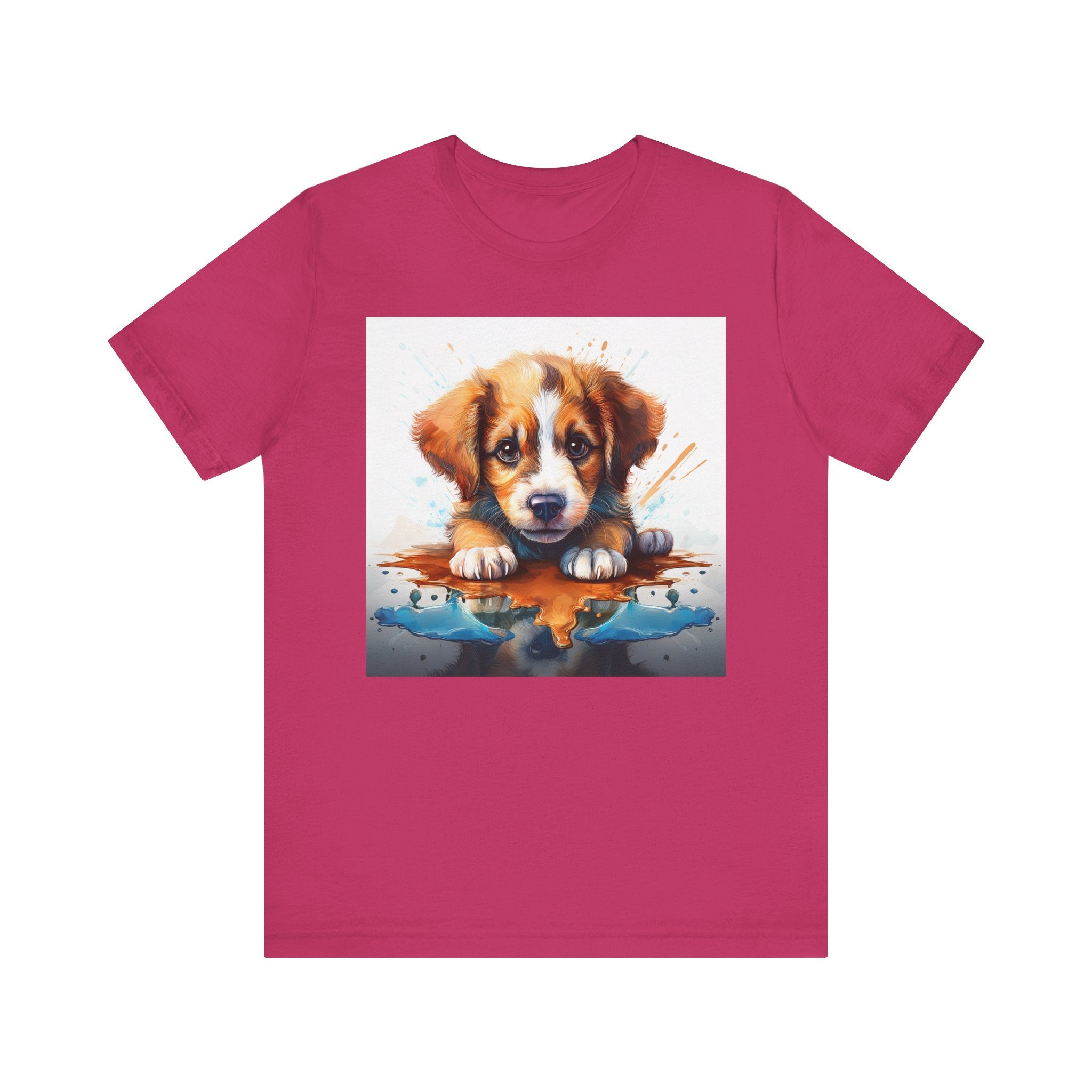 Adorable Puppy Art Tee, Cute Dog Lover's T-Shirt, Casual Gift for Animal Lovers, Gift for Him, Pet-Themed Apparel, Fun Birthday Gift