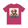 Adorable Puppy Art Tee For Her, Cute Dog Lover's T-Shirt, Casual Gift for Animal Lovers, Gift for Her, Pet-Themed Apparel, Fun Birthday Gift