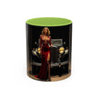 Vintage Glamour Coffee Mug - 11oz next to a colorful breakfast spread for vibrant mornings.