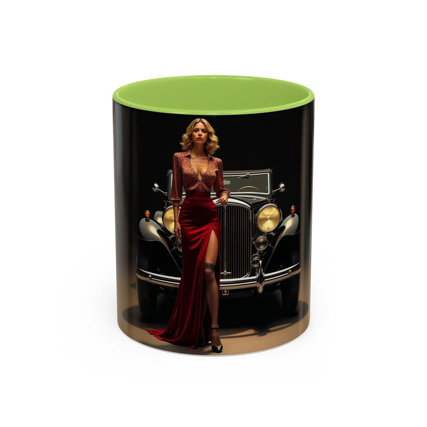 Vintage Glamour Coffee Mug - 11oz next to a colorful breakfast spread for vibrant mornings.
