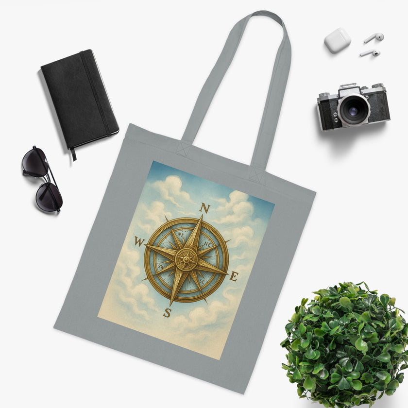 Vintage Compass Cotton Tote Bag