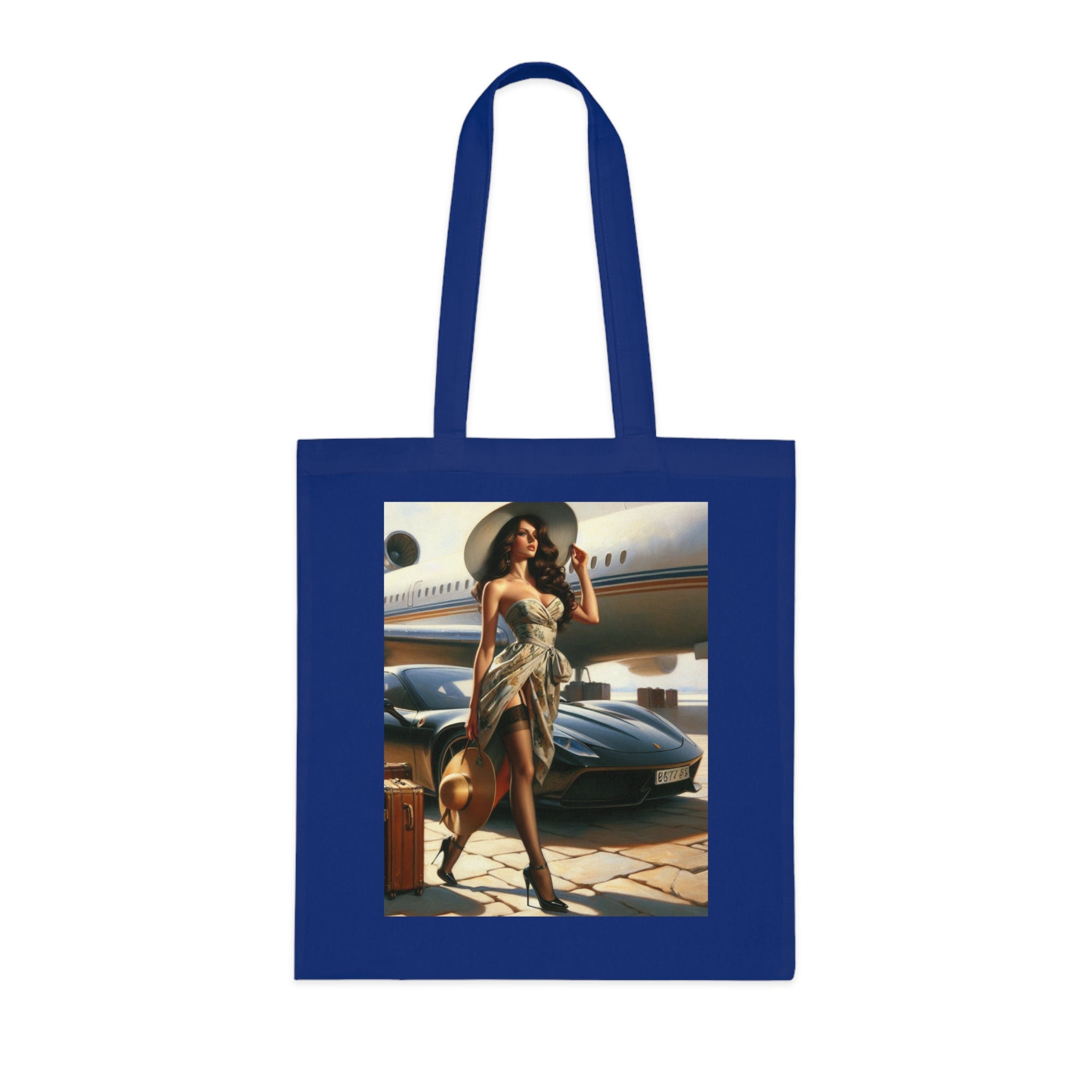 Chic Travel Cotton Tote Bag - Fashionable Design for Jetsetters