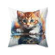 Cute Cat Art Pillow, Decorative Throw Pillow, Pet Lover Gift, Cozy Home Decor, Cat Lover Cushion, Fun Cat Decor