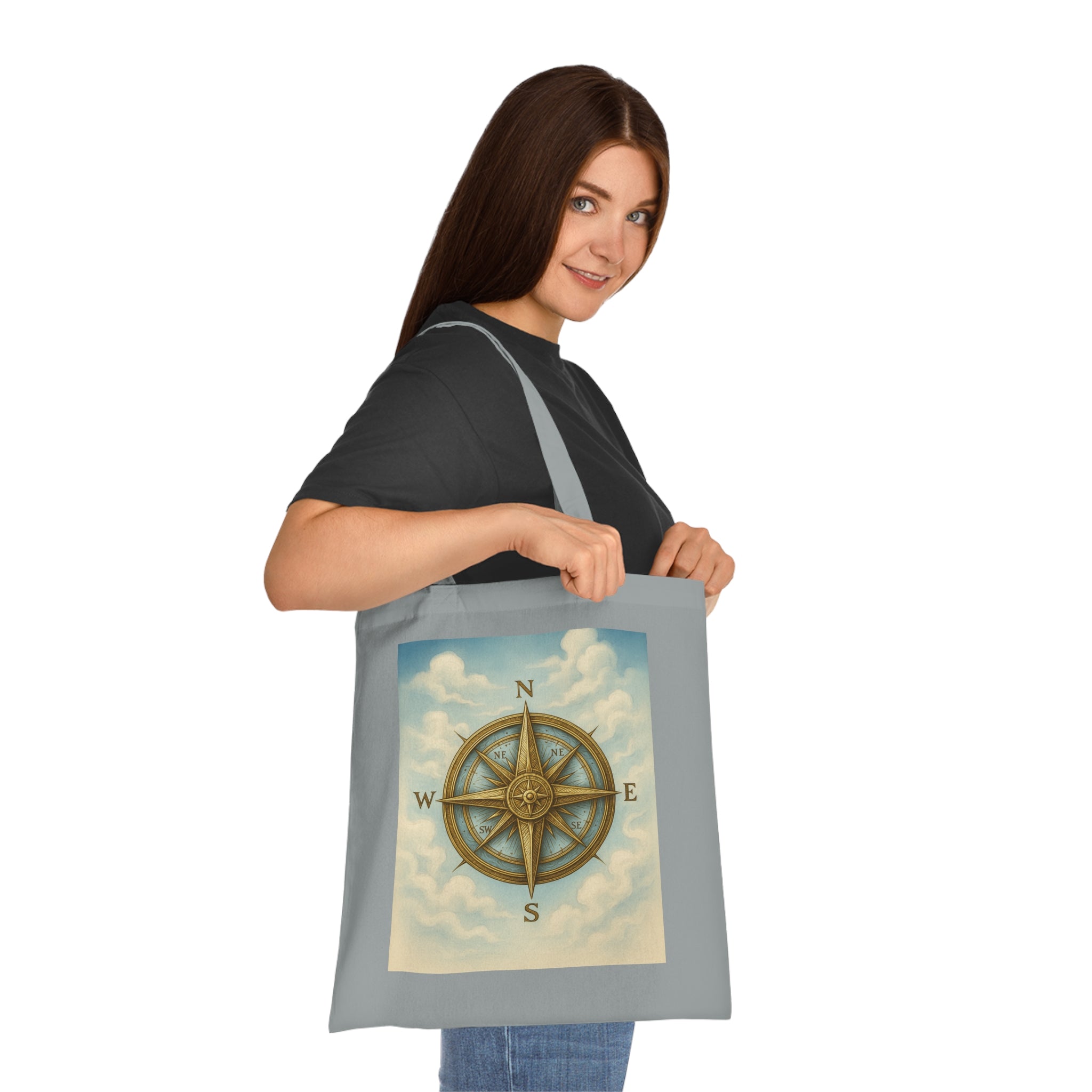 Vintage Compass Cotton Tote Bag