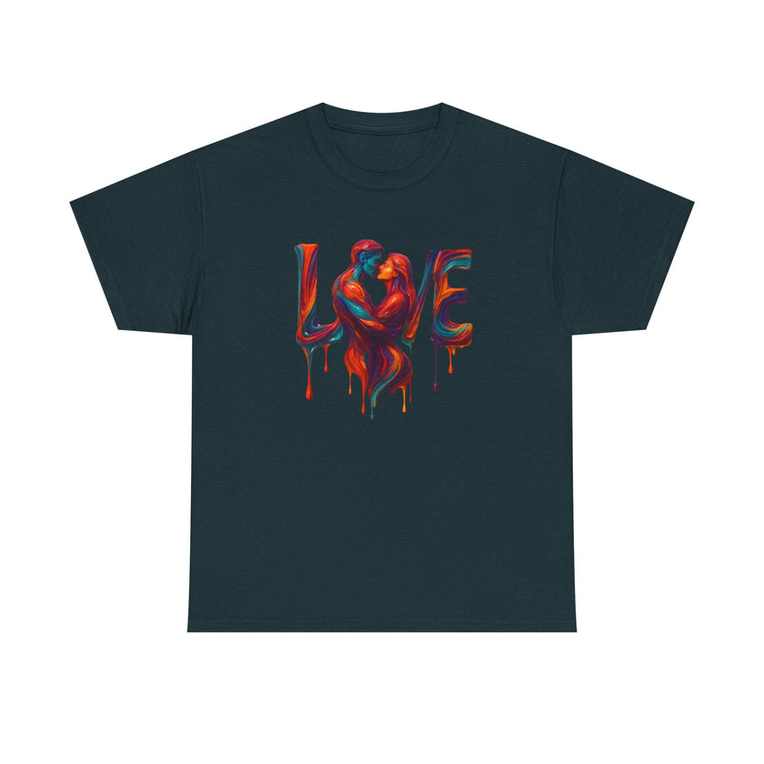 Love Heavy Cotton Tee For Him - Artful Expression for Couples, Gift for Anniversaries, Valentine's Day, Casual Wear, Art Lovers Tee