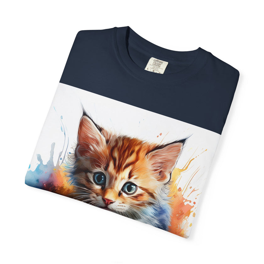 Kitten T-Shirt, Retro Fashion Tee, Stylish Casual Wear, Gift for Him, Trendy T-Shirt for Events