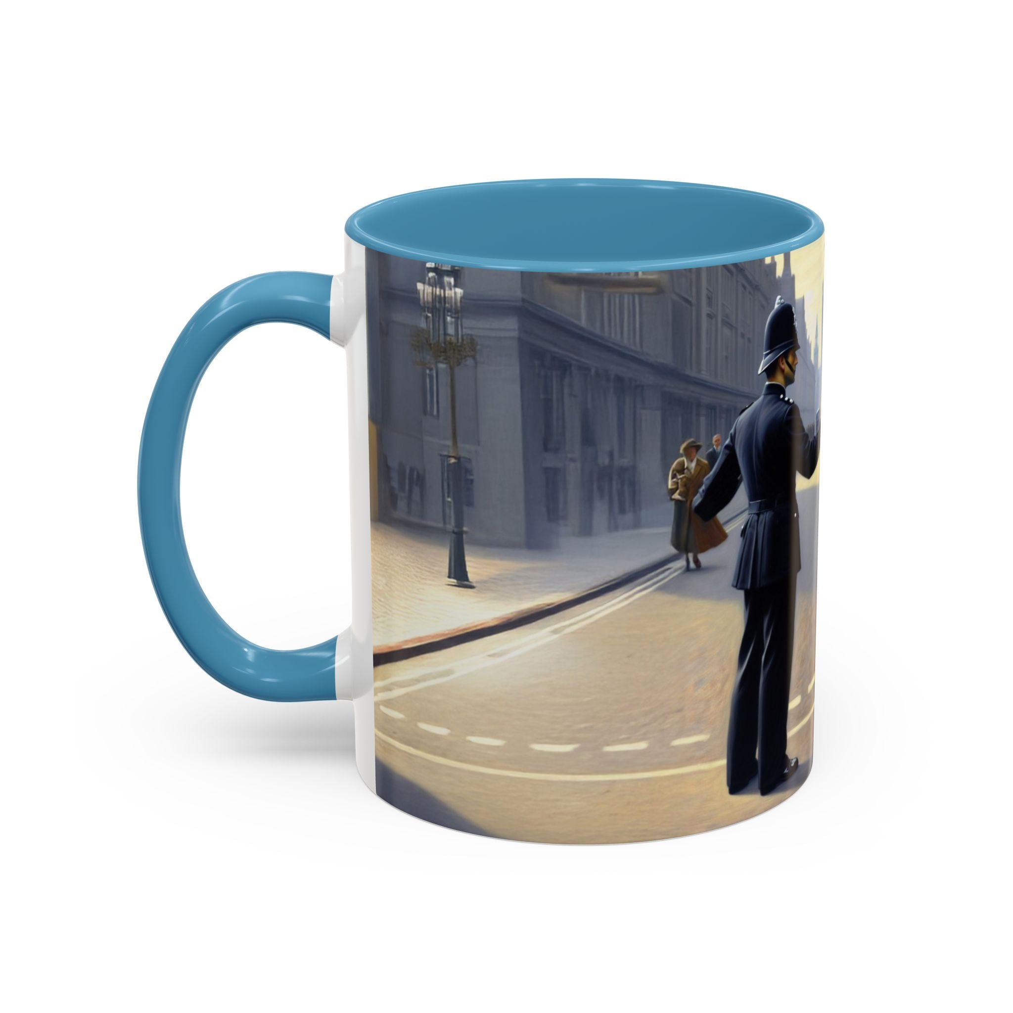 Vintage Glamour Accent Coffee Mug positioned elegantly on a dining table.