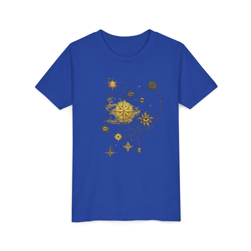 Celestial Compass Youth Tee - Astrology Inspired Short Sleeve Shirt