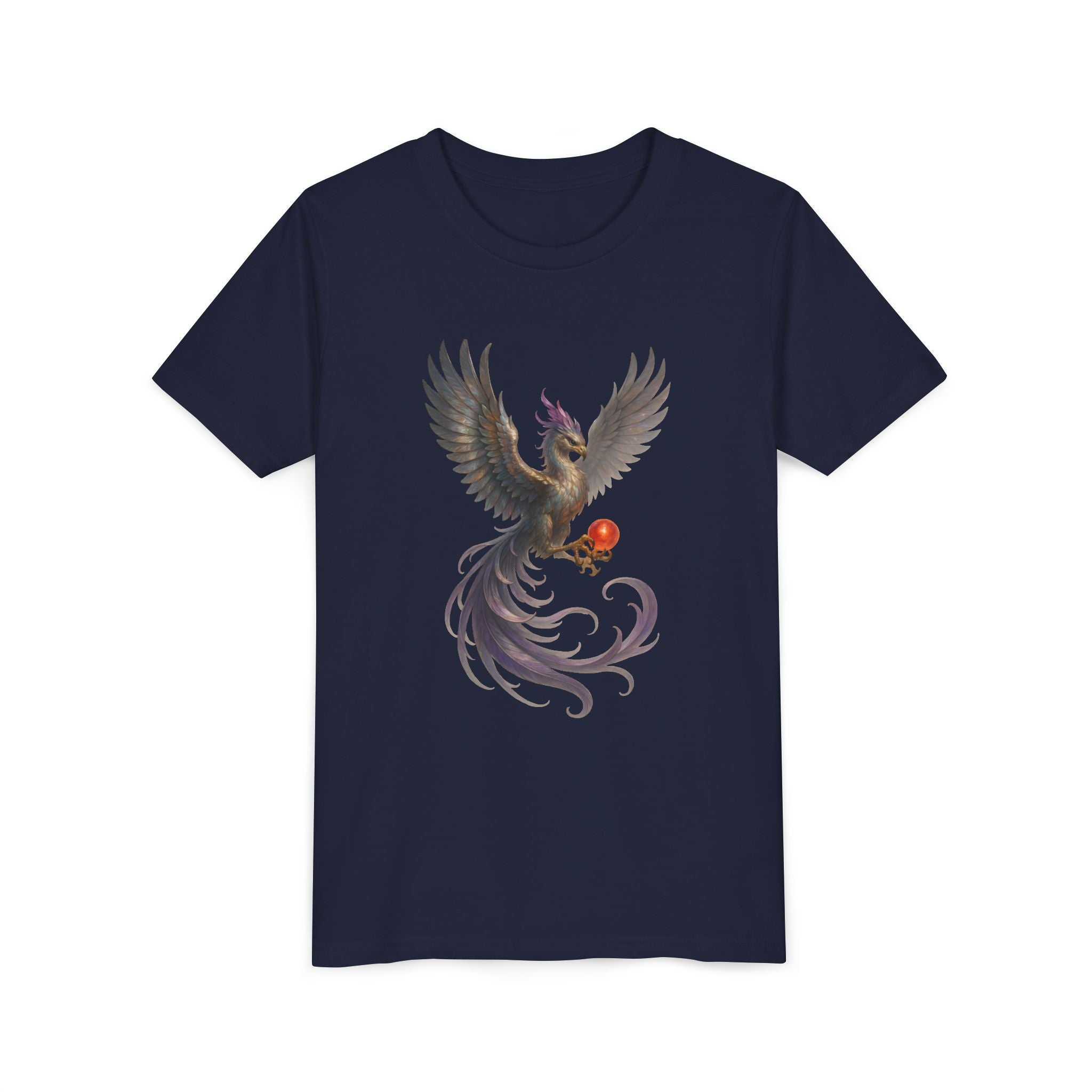 Youth Fantasy Phoenix Tee - Magical Short Sleeve Shirt for Kids