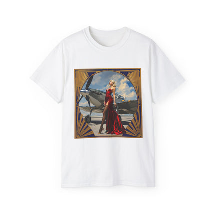 Vintage Glamour Aviation Tee, Retro Shirt, Unisex Graphic T-Shirt, Gift for Aviation Lovers, Art Deco Style Apparel
