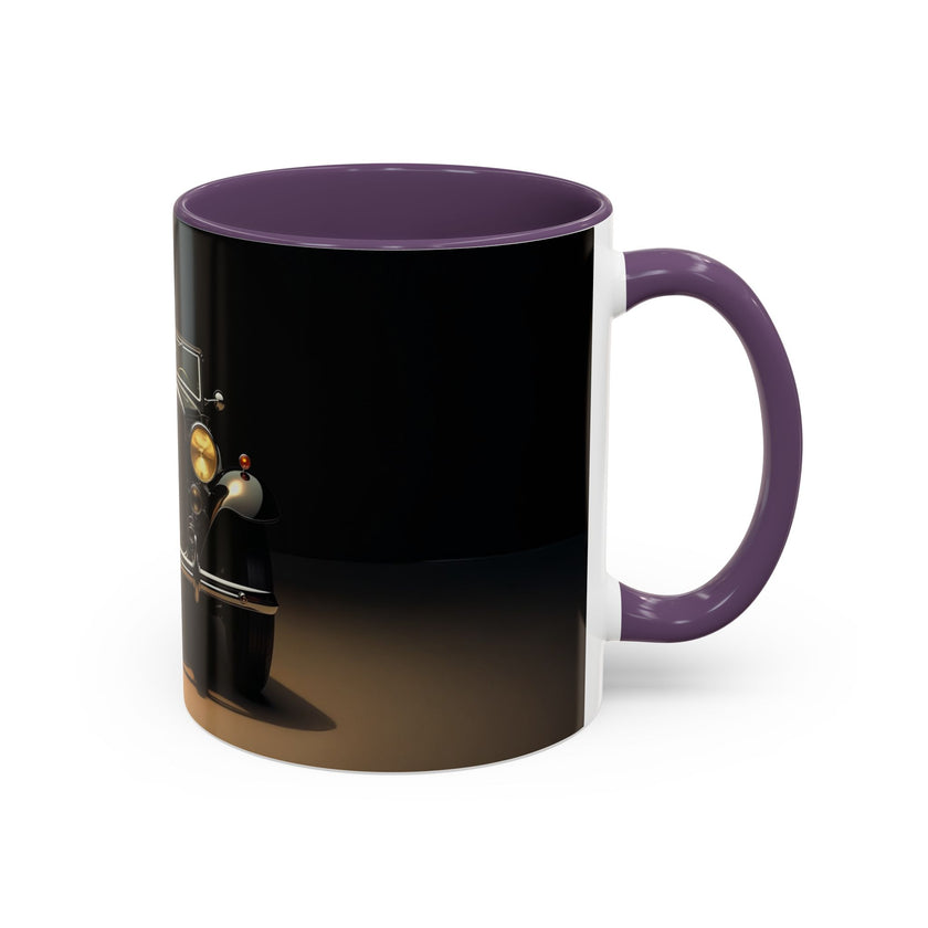 Vintage Glamour Coffee Mug with a C-shaped handle being held by a person enjoying a warm drink.
