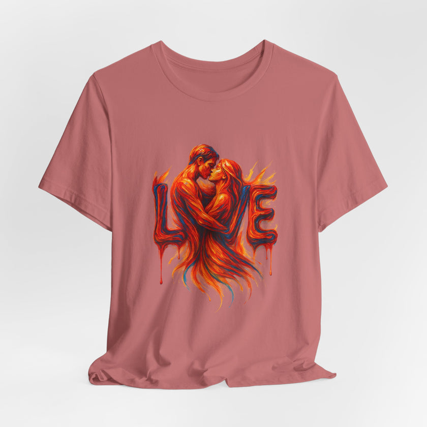 Love Embrace Unisex T-Shirt, Romantic Tee, Gift for Couples, Valentine's Day Apparel, Cute Love Shirt, Sweetheart Gift
